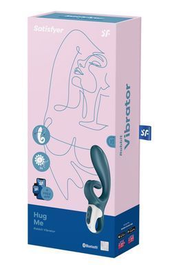 Смартвібратор-кролик Satisfyer Hug Me Bluegrey, 2 мотори, діаметр 4,2см, широка кліторальна частина SO6273 фото