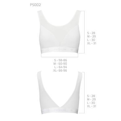 Топ с прозрачной вставкой Passion PS002 TOP white, size S SO4205 фото