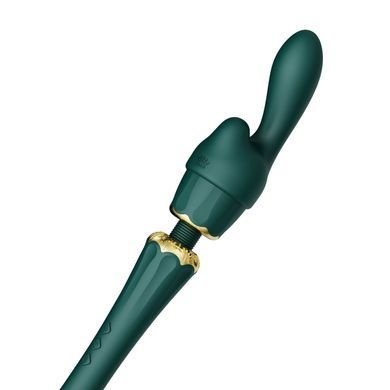Вібромасажер з насадками Zalo &mdash; Kyro Wand Turquoise Green SO6650 фото