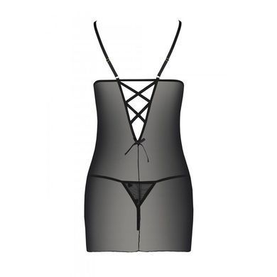 Сорочка с вырезами на груди + стринги LOVELIA CHEMISE black L/XL - Passion SO4759 фото