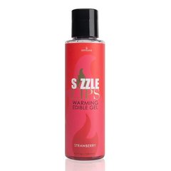 Согревающий массажный гель Sensuva - Sizzle Lips Strawberry (125 мл), без сахара, съедобный SO3210 фото