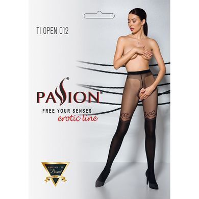 Колготки з відкритим доступом, подвійна щільність TIOPEN 012 black 1/2 (20/40 den) &mdash; Passion SO5814 фото