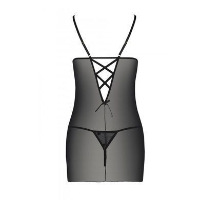 Сорочка с вырезами на груди + стринги LOVELIA CHEMISE black S/M - Passion SO4760 фото