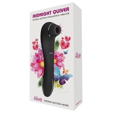 Вібратор і вакуумний стимулятор Alive Midnight Quiver Black - іграшка 2 в 1 SO3833 фото