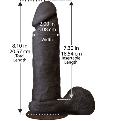 Фаллоимитатор Doc Johnson The Realistic Cock 8 inch Black - ULTRASKYN, Vack-U-Lock, диаметр 5,1см SO1974 фото