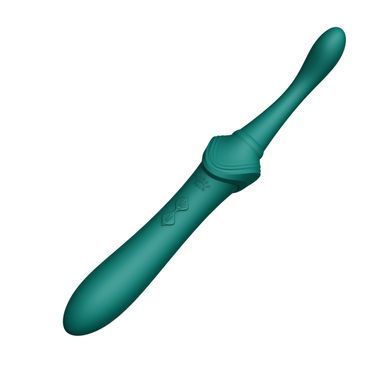 Вагинально-клиторальный вибратор Zalo &mdash; Bess Turquoise Green, многофункциональный с насадками SO6652 фото