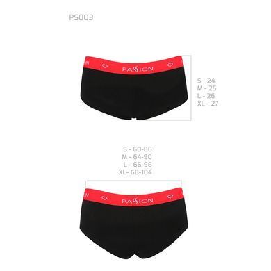 Трусики-шортики Passion PS003 PANTIES black, size L SO4207 фото