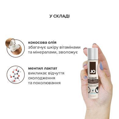 Охлаждающая крем-смазка с кокосовым маслом System JO Silicone Free Hybrid COOLING (30 мл) белая SO1486 фото