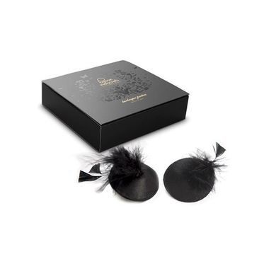 Пэстис - стикини Bijoux Indiscrets Burlesque pasties FEATHER, с перьями SO2669 фото