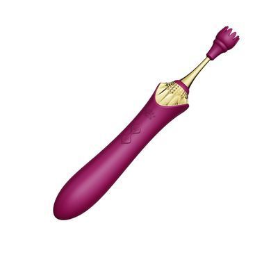 Вагинально-клиторальный вибратор Zalo &mdash; Bess Velvet Purple, мультифункциональный с насадками SO6653 фото