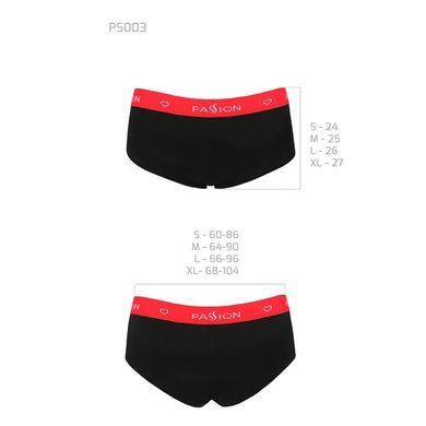 Трусики-шортики Passion PS003 PANTIES black, size M SO4208 фото