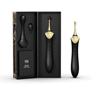 Вагинально-клиторальный вибратор Zalo &mdash; Bess Obsidian Black, мультифункциональный с насадками SO6654 фото