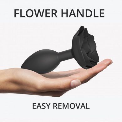 Силіконова анальна пробка Love To Love OPEN ROSES L SIZE - BLACK ONYX SO5983 фото