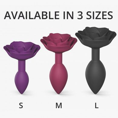 Силіконова анальна пробка Love To Love OPEN ROSES L SIZE - BLACK ONYX SO5983 фото