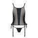 Сітчастий корсет з екошкіри, з люверсами та знімними пажами Malwia Corset black XXL/XXXL &mdash; Passion, SO5767 фото 5