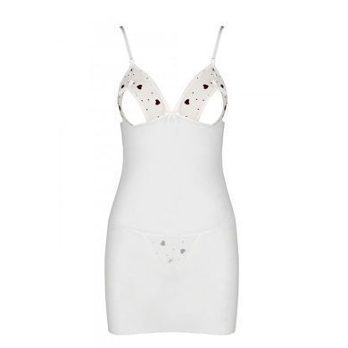 Сорочка с вырезами на груди + стринги LOVELIA CHEMISE white XXL/XXXL - Passion SO4764 фото