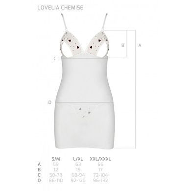 Сорочка с вырезами на груди + стринги LOVELIA CHEMISE white XXL/XXXL - Passion SO4764 фото