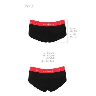 Трусики-шортики Passion PS003 PANTIES black, size XL SO4210 фото