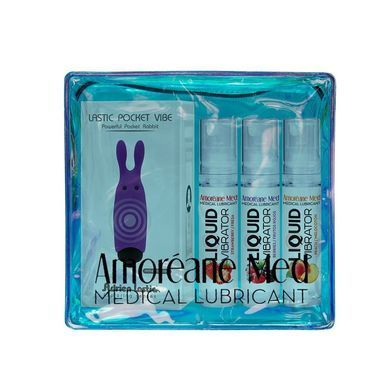 Набор из 3-х вкусов стимулирующего лубриканта Amoreane Med (3х10мл) и вибропули Adrien Lastic Pink SO3838 фото