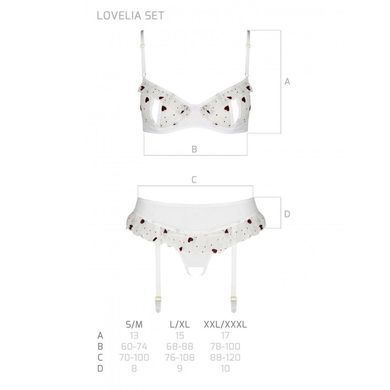 Сексуальный комплект с поясом для чулок LOVELIA SET white L/XL - Passion SO4780 фото