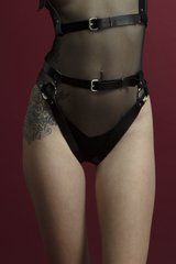 Гартеры Feral Feelings - Belt Briefs, трусики, натуральная кожа, цвет черный SO3445 фото