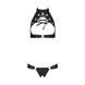 Комплект: відкритий топ та трусики з екошкіри з люверсами Malwia Set with Open Bra black XXL/XXXL &mdash; SO5770 фото 3