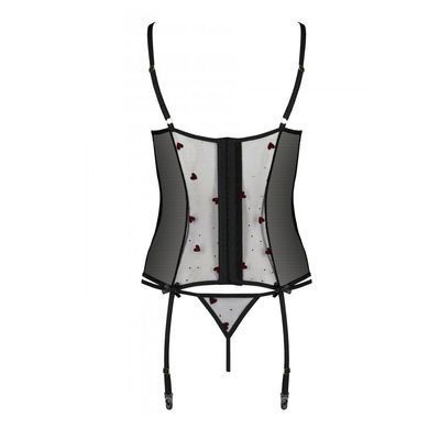Корсет с подвязками + стринги LOVELIA CORSET black XXL/XXXL - Passion SO4767 фото