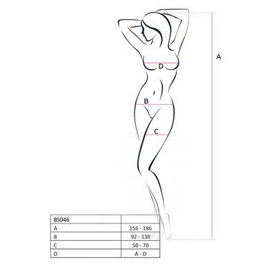 Бодистокинг Passion BS046 white, комбинезон с имитацией чулок PBS046W фото