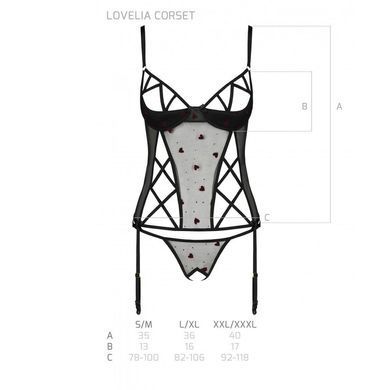 Корсет с подвязками + стринги LOVELIA CORSET black XXL/XXXL - Passion SO4767 фото