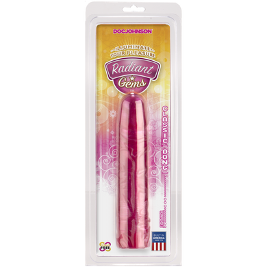 Фалоімітатор Doc Johnson Radiant Gems 8 Inch Fuchsia, діаметр 4,3 см, антибактеріальний ПВХ SO1982 фото