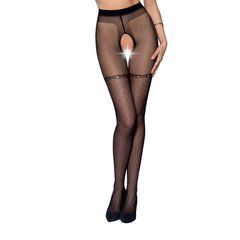 Колготки с открытым доступом, имитация чулок TIOPEN 014 black 1/2 (20 den) &mdash; Passion SO5822 фото