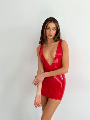 Платье V вырез красный лак D&A размер M SO6759 фото