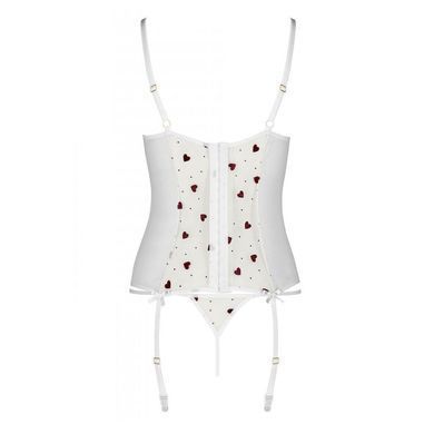 Корсет з підв'язками + стрінги LOVELIA CORSET white XXL/XXXL - Passion SO4770 фото