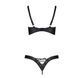 Комплект з екошкіри CELINE BIKINI black XXL/XXXL &mdash; Passion: відкритий бра зі стрічками, стрінги зі ш SO6402 фото 4