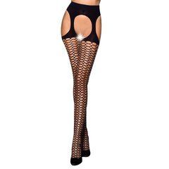 Эротические колготки TIOPEN 004 nero 3/4 (fishnet 40 den) - Passion, имитация чулок и пояса PS24507 фото