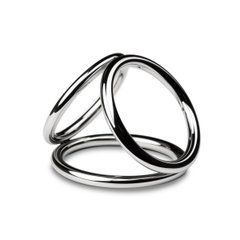 Потрійне ерекційне кільце Sinner Gear Unbendable &ndash; Triad Chamber Metal Cock and Ball Ring &ndash; Medium SO4618 фото