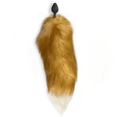 Силиконовая анальная пробка с хвостом из натурального меха Art of Sex size M Red fox SO6188 фото
