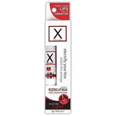Стимулирующий бальзам для губ унисекс, вишня Sensuva - X on the Lips Cherry с феромонами, вишня SO4463 фото