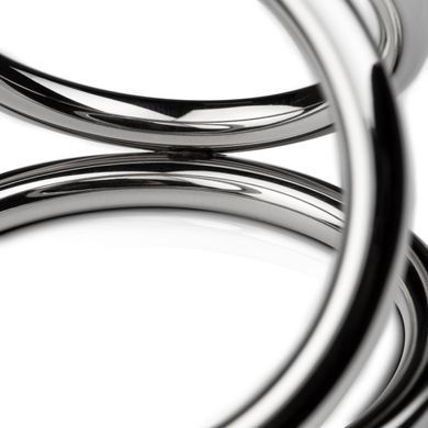 Тройное эрекционное кольцо Sinner Gear Unbendable - Triad Chamber Metal Cock and Ball Ring - Medium SO4618 фото