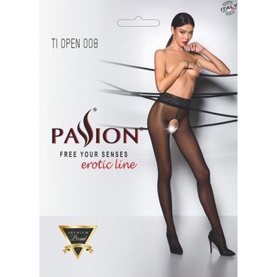 Эротические колготки TIOPEN 008 nero 3/4 (30 den) &mdash; Passion, с вырезом PS24520 фото