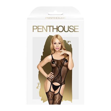 Бодистокинг с силуэтным рисунком и имитацией подвязок Penthouse - Miss Curvy Black S/L SO4388 фото