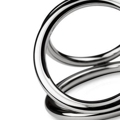Тройное эрекционное кольцо Sinner Gear Unbendable - Triad Chamber Metal Cock and Ball Ring - Medium SO4618 фото