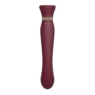 Смартвибратор 3в1 Zalo &mdash; Queen Wine Red, пульсирующая жемчужина и вакуум, кристалл Swarovski SO6662 фото