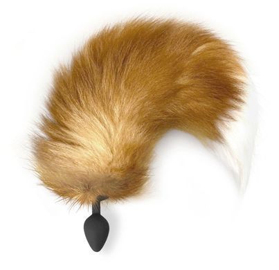 Силиконовая анальная пробка с хвостом из натурального меха Art of Sex size M Red fox SO6188 фото