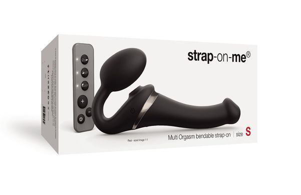 Безремневой вибрострапон с вакуумной стимуляцией Strap-On-Me MULTI ORGASM - S - Black SO6821 фото