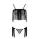 Комплект белья KASSANDRA SET OpenBra black S/M - Passion Exclusive: лиф из бахромы, трусики-юбка PS26302 фото 5