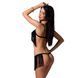 Комплект белья KASSANDRA SET OpenBra black S/M - Passion Exclusive: лиф из бахромы, трусики-юбка PS26302 фото 2