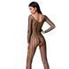 Бодістокінг Passion BS068 black, комбінезон, велика сітка, довгий рукав PBS068B фото 2