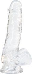 Прозорий фалоімітатор на присосці ADDICTION &mdash; Clear Dildo with Balls 7&Prime;, віброкуля в подарунок SO5581 фото