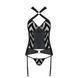 Сітчастий комплект із візерунком Hima Corset black L/XL - Passion, корсет з халтером, підв'язки, тру SO5349 фото 5